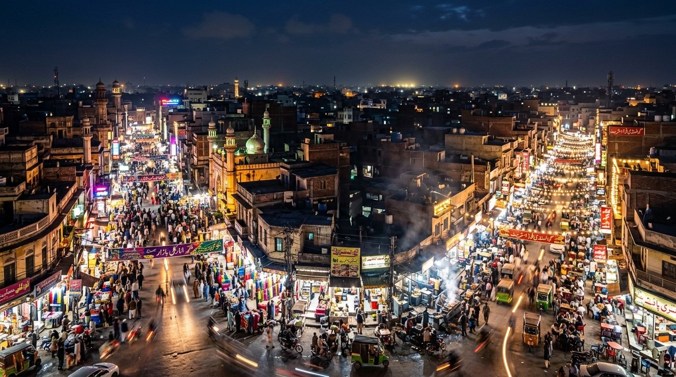 Traditional Pakistani Street Food Vendor in Lahore